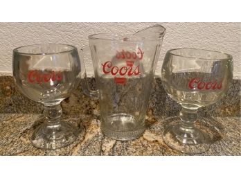 Lot Of 3 Coors Beer Glasses