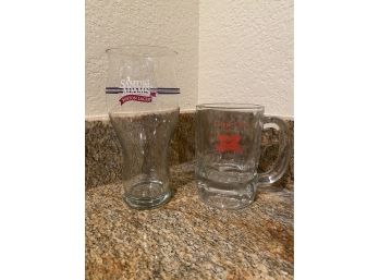 Lot Of 2 Beer Glasses