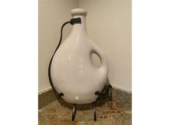 Large Stoneware Decorative Pitcher Vase With Stand