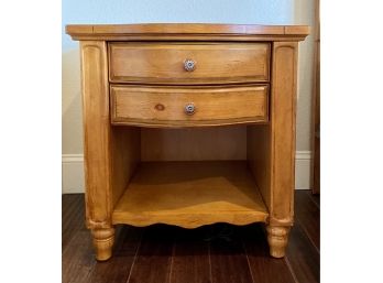 Aspenhome Bedroom Side Table With Two Drawers And Flower Knobs
