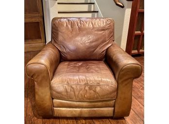 Two Matching Brown Leather Chairs From Lane Furniture