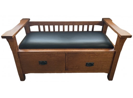 Trend Manor Leather Mission Storage Bench