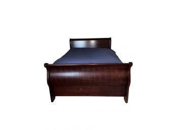 Wood Queen Sleigh Bed With Simmons Mattress