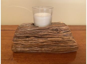 Faux Wood Candleholder