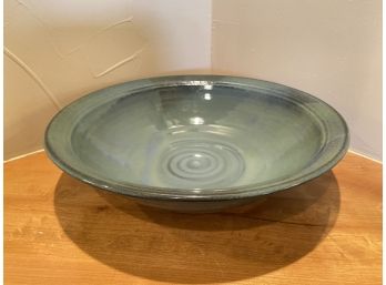 Large Studio Pottery Glazed Bowl- Signed