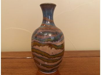 Glazed Stoneware Small Vase-signed