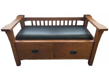 Trend Manor Leather Mission Storage Bench