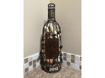 Wine Bottle Case/Holder Filled With Corks