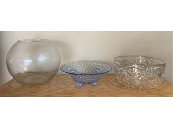 Lot Of 3 Glass Bowls