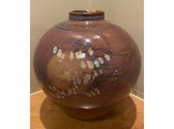 Glazed Stoneware Vase-signed