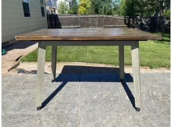 Outside Wood Table With Wheels