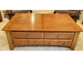 Oak Coffee Table With 2 Drawers