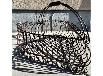 Heart Shaped Wrought Iron Garden Basket With Handle