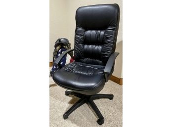 Black Leather High Black Office  Chair