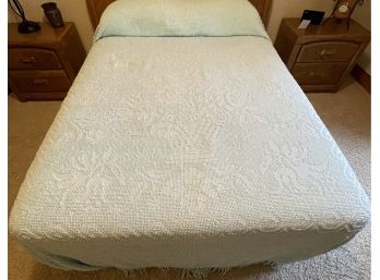 Vintage Full Blue Chenille Bed Spread