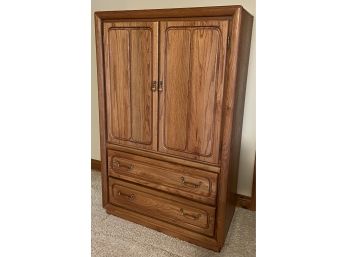 Contemporary Oak Armoire And Chest