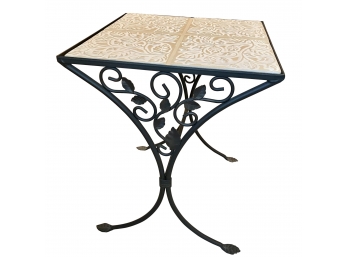 Longaberger Wrought Iron And Embossed Tiles Square Table