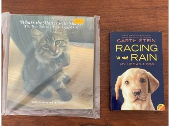 Two Animal Themed Books Including ASPCA Cat Book & The Art Of Racing In The Rain