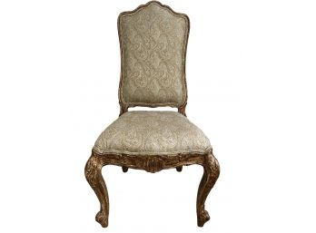 Truly Stunning Antique Ornate French Empire Style Chair With Silk Paisley Embroidery And Shell Detailing