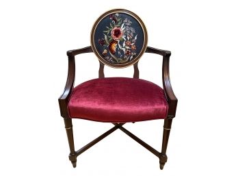 Stunning Custom Embroidered And Upholstered Fatueuil Chair