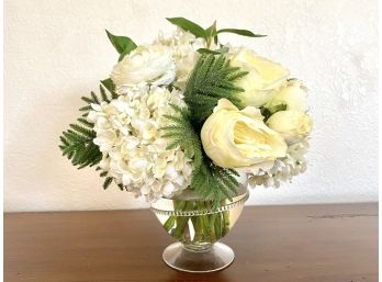Stunning Diane James Designs Luxury Faux Floral Centerpiece With White Roses & Hydrangeas