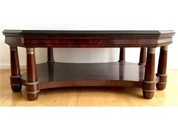 Very Heavy Marble Topped Wood Coffee Table
