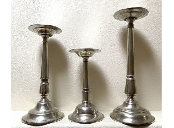Beautiful And Tall Grouping Of Three Arte Italica Made In Italy Piller Candle Holder