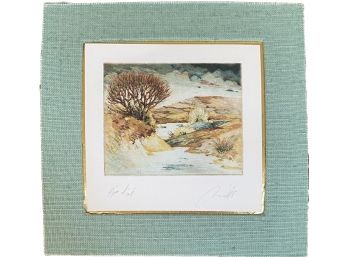 Small Pencil Signed Art Print Of Peaceful Seaside Inlet