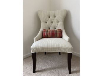 Wingback Upholstered Chair With Contrast Accent Pillow