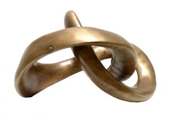 Interlude Home Trefoil Knot Sculpture Bronze Sculpture With Antique Brass Finish MSRP $837