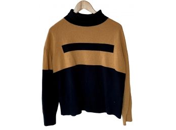 Womens Size 6 Akris Cashmere Colorblock Turtleneck Sweater
