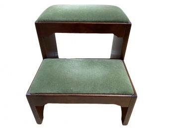 Beautiful Scully & Scully Tufted Velvet Step Stool With Carvings