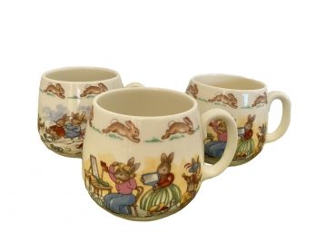 Grouping Of Three Vintage Bunnykins Mugs Beatrix Potter
