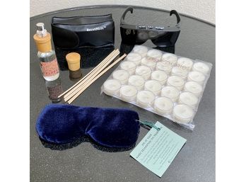 Grouping Of Tea Lights, Relaxing Eye Pillow And Oil Diffuser