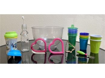 Grouping Of Sippy Cups, Cookie Molds And More