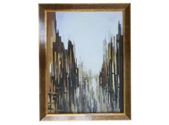 Gorgeous Abstract City Scape In Gilded Frame