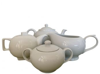 Small Tea Service From Different Makers Including Strawberry Street And Tea Forte