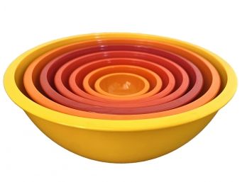 Awesome Collectible Set Of Zak Designs (spokane, WA) Nesting Bowls In Yellows And Oranges