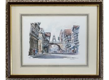 Kenneth A Bromley Eastgate Chester Watercolor Print Matted And Framed