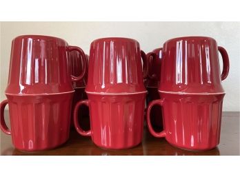 Huge Set Of Red Hot Chocolate Mugs By Gourmet