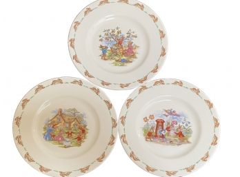 Just In Time For Easter! Set Of 3 Royal Doulton 'bunnykins' English Fine Bone China Plates
