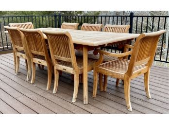 Smith And Hawken Mission Style Wood 9 Piece Patio Set