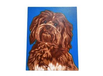 Suzanne Schirra Painted Pop Art Style Dog Portrait On Canvas In Vibrant Hues