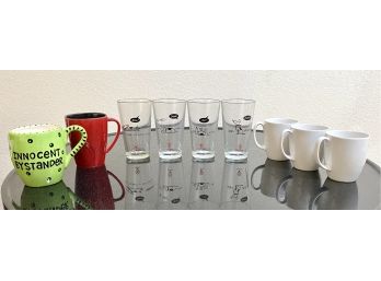 Collection Of Coffee Mugs And Pint Glasses