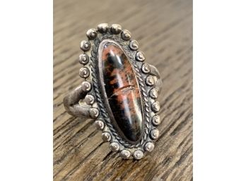 Sterling Silver And Tiger Eye Ring Size 6