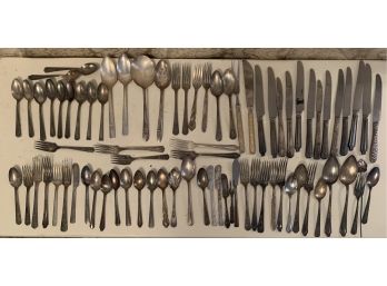 Giant Collection Of Misc. Silver Plate And Stainless Steel Silverware 1 Of 2