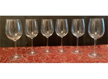 6 Plain Wine Glasses & 2 With Beautiful Frosted Stemmed Glasses