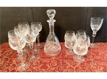 14 Piece Immaculate Crystal Set Including  A Gorgeous Decanter