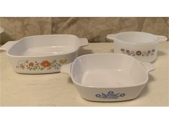 Collection Of Casserole Dishes Including Corning Ware And Glassbake