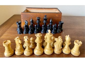 Box Of Vintage Premier Chess Pieces
